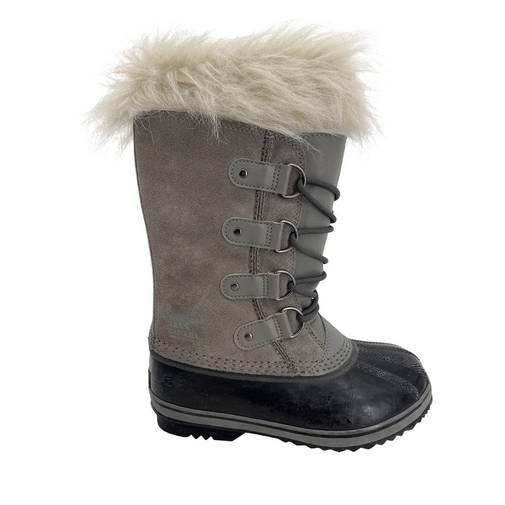 Sorel Kids‎ Joan of Arctic Waterproof Winter Snow Boots Grey Black NY1966-052  4